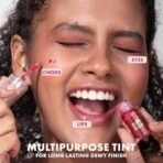 mCaffeine Shades Lip & Cheek Glow Tint | Multipurpose & Blendable | Longlasting Dewy Finish | Hydrating & Nourishing | Highly Pigmented Gel Formula |Lipstick | Blush for Women - Shade: Raspberry | 3 ml - Fast UK Delivery - Image 4