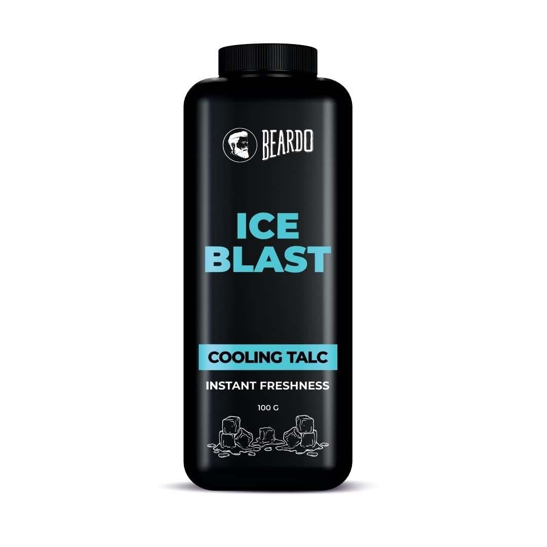 uk51DTxQQfBmL-1-1.jpg Beardo Ice Blast Talc Powder for men, 250g | INSTANT ICY COOLING Talcum Powder Men | Combat heat with Menthol | Goodness of Aloe vera & Vitamin E for Instant Freshness - Fast UK Delivery - Image 1