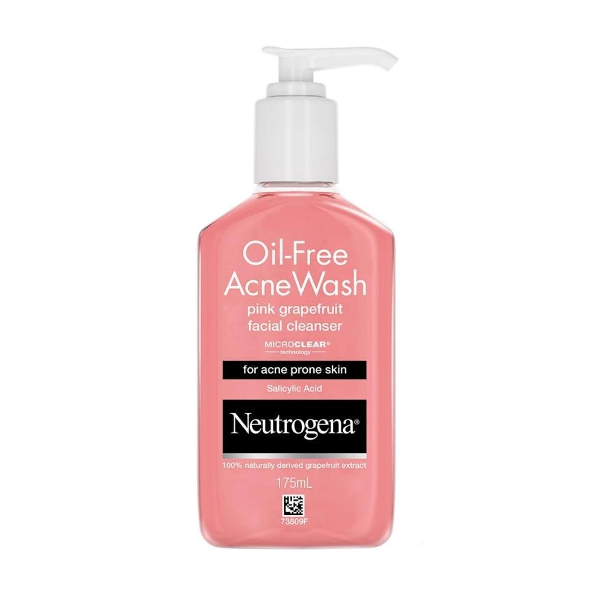 uk51DYfNULpL-1.jpg Neutrogena Oil Free Acne Wash | Pink Grapefruit | Deep Cleansing Face Wash with Salicylic Acid | Alcohol Free, Non Comedogenic & Dermatologically Tested | For Oily Acne Prone Skin | 175ml - Fast UK Delivery - Image 1