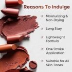 mCaffeine Cocoa Kiss Creamy Matte Lipstick - Mocha Muse | Moisturizing & Non Drying, Lightweight & Long Lasting Formula | With Cocoa Butter, Caffeine & Vitamin E | SLS & Paraben Free - Fast UK Delivery - Image 6