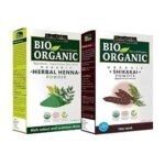 INDUS VALLEY Shikakai Powder | Acacia concinna With Herbal Henna Powder- 100% Organic, Natural and Pure For Hair and Skin Care (100g + 100g=200g) - Fast UK Delivery