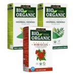 INDUS VALLEY Bio Organic Natural Hibiscus Powder For Dry Hair| Rosa-Sinensis With Herbal Henna Powder Set Of 2 For Hair Care (100G*3=300G), 2 Count - Fast UK Delivery - Image 2