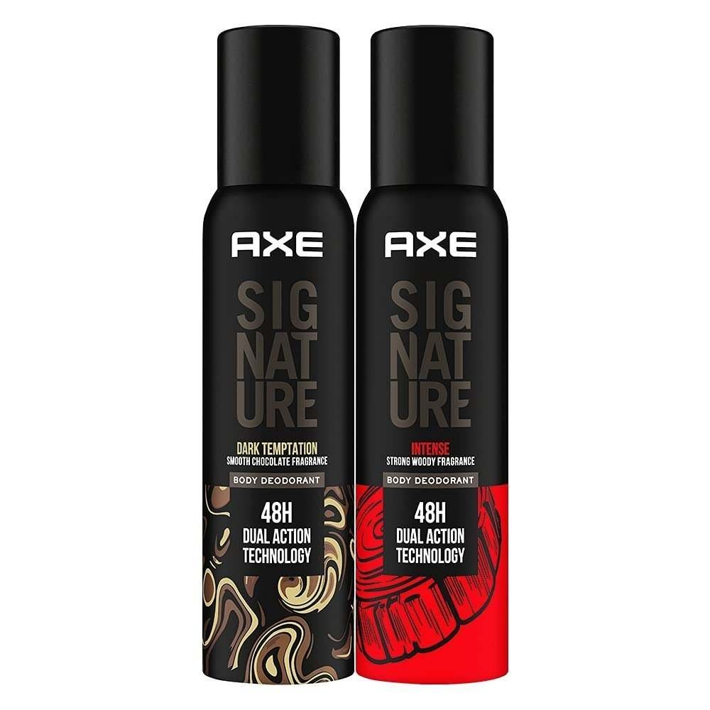 uk51EGQNcQ3OL-1-1.jpg AXE Signature Intense & Dark Temptation Male Body Spray Perfume 154 Ml (Pack Of 2) - Fast UK Delivery - Image 1