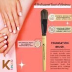 KINDED Flat Foundation Face and Neck Makeup Brush Professional Series for Makeup Beauty with Smooth Soft Synthetic Hair Bristles Anti Rust Aluminium Ferrule Natural Wooden Handle Grip - Fast UK Delivery - Image 4