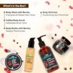 mCaffeine Coffee Glam Body Gift Set for Special Occasions | Luxury Gift Kit with mcaffeine products Body Wash, Butter, Scrub & Shimmer | Valentine Present For Women Men, Him Her | Birthday Anniversary Wife | Pampering Gift for Couples for all Occasions - Fast UK Delivery - Image 6