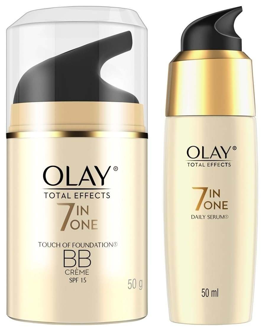 uk51Ew4wIkp5L-1-1.jpg Olay Serum Total Effects 7 in 1, Anti-Ageing Smoothing Serum, 50 ml And Olay Day Cream Total Effects 7 in 1 BB Cream SPF 15, 50g - Fast UK Delivery - Image 1