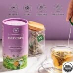 Wellbeing Nutrition Her Care Tea for PCOS PCOD | Herbal Tea for Women with Shatavari & Chasteberry for PMS Relief, Hormonal Imbalance & Regularize Menstrual Cycle (20 Pyramid Tea Bags) - Image 5
