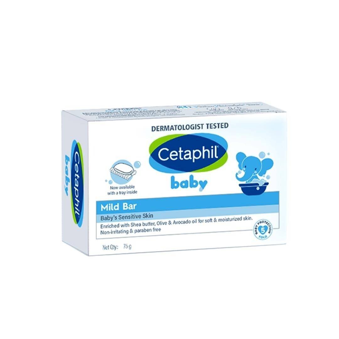 uk51F9FmBFQlL-1-1.jpg Cetaphil Baby Mild Bar 75gm, Kids Soap for Bath, White, Medium - Fast UK Delivery - Image 1