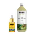 Kapiva Aloe Vera Juice 1 ltr + Kapiva Kumkumadi face Glow Oil 30 ml - Fast UK Delivery