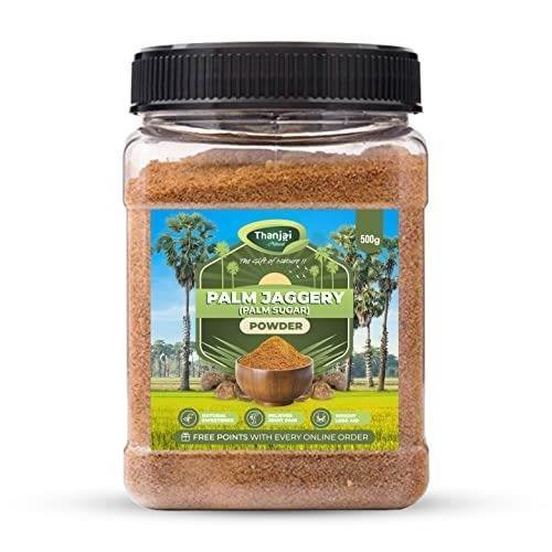 uk51FXt-K7wHL-1.jpg Thanjai Natural Palm Sugar|Palm Jaggery Powder 500g Jar 100% Pure Natural and Unrefined Traditional Method Made - Fast UK Delivery - Image 1