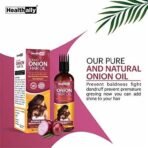 Healthally Khadi Onion Hair Oil Ayurvedic Hair Fall Control Oil for Men & Women, Hair Loss Breakage & Dandruff Control Onion Hair Oil | Chemicals Silicon Mineral Oil free Formula - 200ml - Fast UK Delivery - Image 4