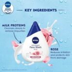 NIVEA Milk Delights Face Wash Caring Rosewater For Sensitive Skin 100ml, 100 ml - Fast UK Delivery - Image 5