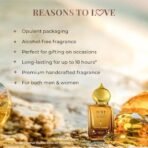 Just Herbs Topaz Magic Attar Roll On Perfume | Premium Ittar Gifts | 18+ Hour Long Lasting Fragrance with Saffron, Agarwood (Oud), Vanilla for Men and Women 10ml - Fast UK Delivery - Image 4