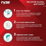 RYZE Nicotine Gum 2mg | Fresh fennel | Quitting Smoking & Chewing | Smoking Cessation |(9 Gums Each Pack) x Pack of 30 - Image 5