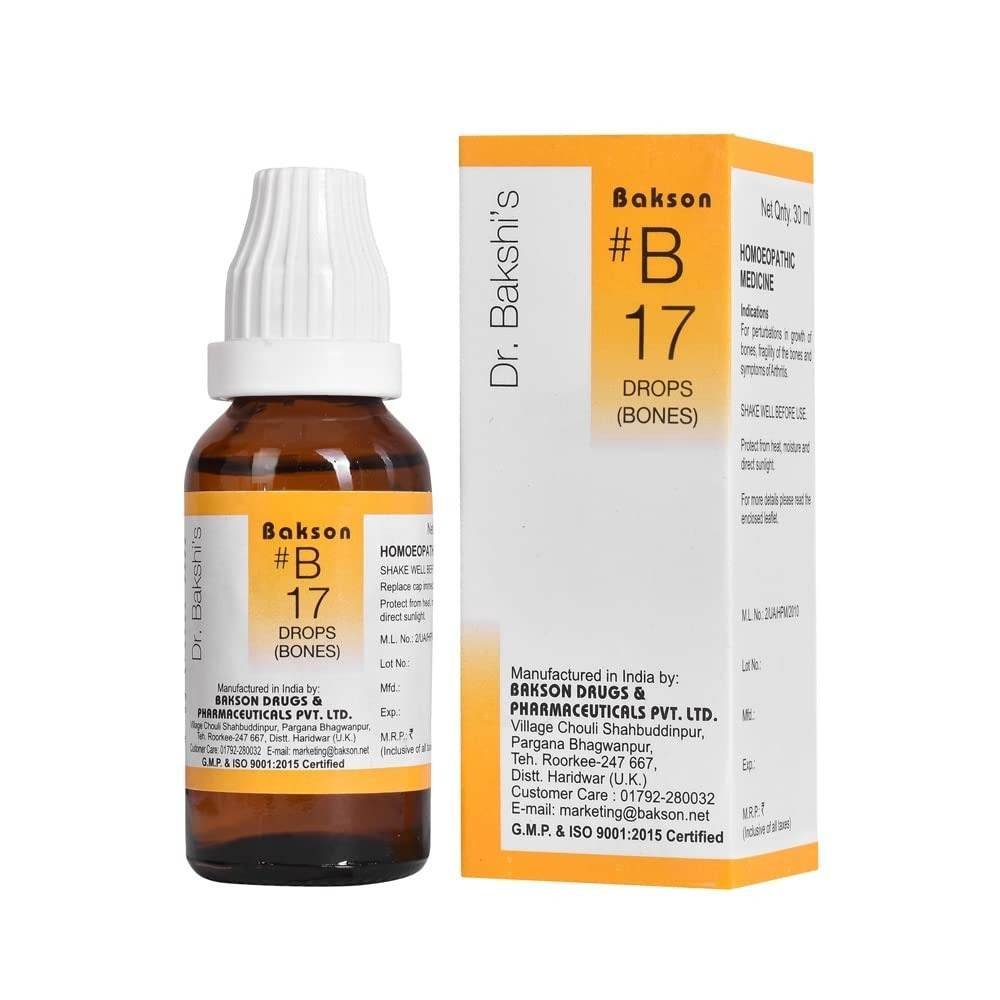 uk51G8L5C2xTL-1.jpg Dr. Bakshi's BAKSON'S HOMOEOPATHY # B 17 Bones Drops (30 ml) - Image 1