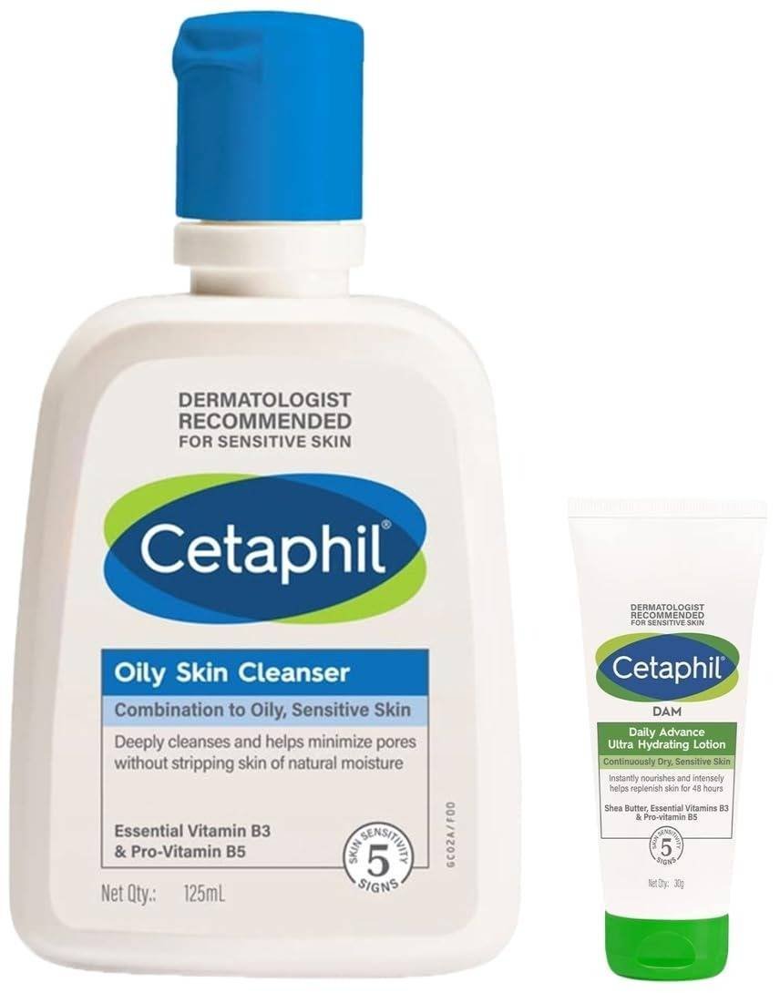 uk51GQB7YQihL-1-1.jpg Cetaphil Dam Daily Advance Ultra Hydrating Lotion, 30g and Cetaphil Oily Skin Cleanser, 125ml - Fast UK Delivery - Image 1