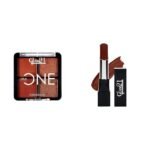 Glam 21 Little One 4-in-1 Eyeshadow Palette Long Lasting Eye Make Up Kit |Firework-03 & Ultra Velvet Lipstick Long-lasting | Matte finish 2.5gm | Hazel Nut-22 - Fast UK Delivery