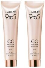 LAKME 9 To 5 CC Cream, 01 - Beige, Light Face Makeup With Natural Coverage, SPF 30 - Tinted Moisturizer To Brighten Skin, Conceal Dark Spots, 30g (Pack of 2) - Fast UK Delivery