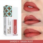 Just Herbs Ayurvedic Creamy Matte Long Lasting Liquid Lipstick, Lightweight & Hydrating Lip Colour with Liquorice & Sweet Almond Oil - Raisin Rust - Fast UK Delivery - Image 4