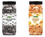 Organic Bites Combo of Black Pepper Candy and Orange Candy 200 gm each (Total 400 gm Jar Pack) - Fast UK Delivery - Image 2