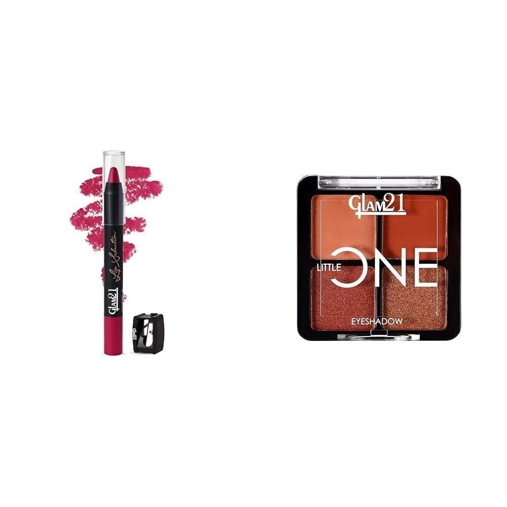 uk51HWBz8oLfL-1-1.jpg Glam 21 Lip Seduction Non- Transfer Crayon Lipstick|Pink Charm|06 Little One 4-in-1 Eyeshadow Palette Ultra pigmented, Easy to blend Long Lasting Eye Make Up Kit |Little Lady-04 - Fast UK Delivery - Image 1
