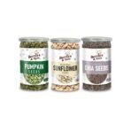 Berries And Nuts Pumpkin, Sunflower & Chia Seeds Combo | Pumpkin Seeds 200 Grams, Sunflower Seeds 200 Grams & Chia Seeds 250 Grams - Fast UK Delivery