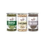 Berries And Nuts Pumpkin, Sunflower & Chia Seeds Combo | Pumpkin Seeds 200 Grams, Sunflower Seeds 200 Grams & Chia Seeds 250 Grams - Fast UK Delivery