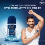 NIVEA MEN Fresh Active 50ml Deo Roll On | With Fresh Ocean Extracts| 72 H Freshness| 0% Alcohol | Dermatologically Approved & Paraben Free Formula (Pack of 3) - Fast UK Delivery - Image 4