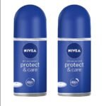Nivea Female Pack Of 2 Protect & Care Roll On 48H Fresh Scent Deodorant - Fast UK Delivery