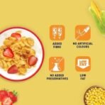 Bagrry's Corn Flakes Plus 1.2kg Pouch | Original and Healthier | Low Fat & Cholesterol | High Fibre | Deliciously Crunchy | All Natural CornFlakes | Breakfast Cereal - Fast UK Delivery - Image 4