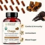 Rooted Actives, Siberian Chaga Mushroom Extract, Certified Organic| 35% Beta Glucans - Lab verified | Antioxidant & Vitality support (60 Veg Caps), - Fast UK Delivery - Image 6