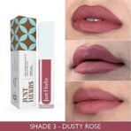 Just Herbs Ayurvedic Creamy Matte Long Lasting Liquid Lipstick, Lightweight & Hydrating Lip Colour with Liquorice & Sweet Almond Oil - Dusty Rose - Fast UK Delivery - Image 4