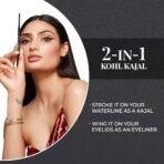 Just Herbs Retractable 2 in 1 Herbal Eyeliner + Kajal with Almond Oil & Vitamin E, 11 Hour Stay, Singlestroke, Smudgeproof & Fadeproof - Black 0.3g - Fast UK Delivery - Image 6