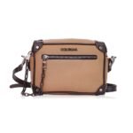 Colorbar THE CLASSIC CROSSBODY - TAN II Stylish soft faux leather crossbody bag II Zipper II Detachable and Adjustable Crossbody Strap - Fast UK Delivery