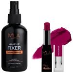 MILA Beaute Makeup Fixer |Makeup Setting Spray | Dermatalogically Tested 75ml Pro Matte Lipstick | Creamy Matte Lipstick | Shade - Madhubala, 4.2g - Fast UK Delivery