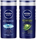 Nivea Men Shower Gel, Cool Kick Body Wash, 250ml & Men Shower Gel, Energy Body Wash, 250ml - Fast UK Delivery - Image 2