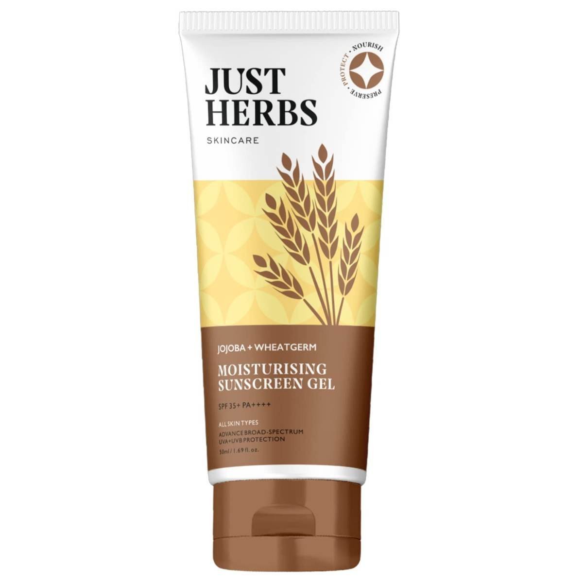 uk51JeaRqqlQL-1.jpg Just Herbs SPF 35+ Nosun Sunscreen Gel with Jojoba & Wheatgerm, Easy to Absorb Lightweight Formula with Broad Spectrum PA 35++++ | for Sun Damaged & All Skin Type for Men & Women - Fast UK Delivery - Image 1
