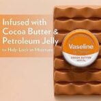 Vaseline Lip Tins Cocoa Butter, 17G|Infused With Cocoa Butter For Hydration & Glossy Shine, Transparent - Fast UK Delivery - Image 7