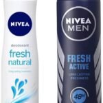 Nivea Men & Women Deodorant Spray, Fresh Active Original , 150Ml And Deodorant Spray, Fresh Natural, 150Ml, Pack Of 1 - Fast UK Delivery