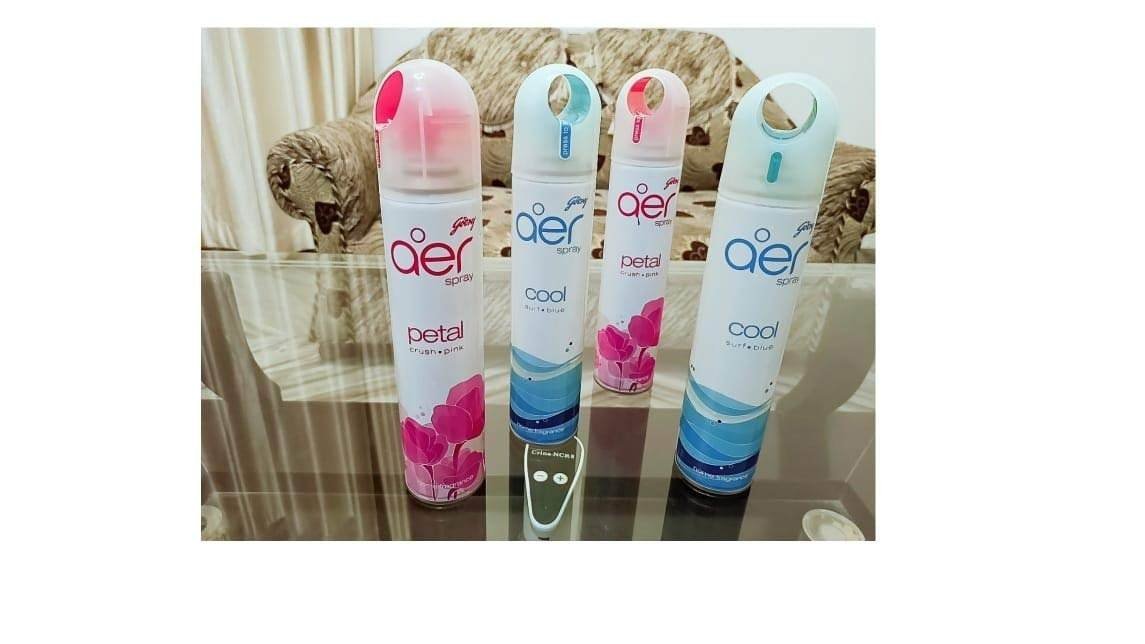 uk51K4OrKCs9L-1-1.jpg Godrej Aer Musk After Smoke, Petal Crush Pink, Cool Surf Blue & Fresh Lush Green Home Fragrance Spray (1080 ml) - Fast UK Delivery - Image 1