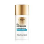 L'Oreal Paris Sunscreen, Non-Greasy, Hydrating Sunscreen With Hyaluronic Acid, UVA & UVB Protection, With SPF 50 PA+++, Moist & Fresh, UV Defender Serum Protector, 50 ml - Fast UK Delivery