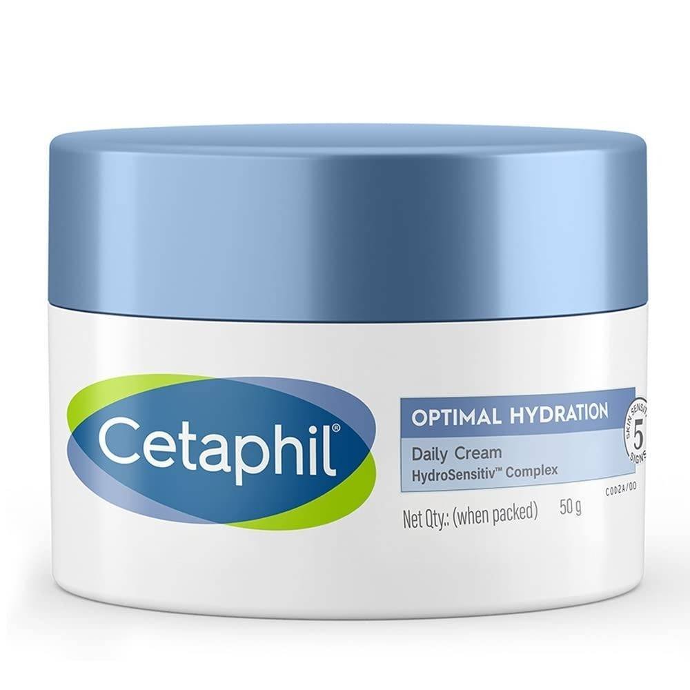 uk51KEOCLT4dL-1-1.jpg Cetaphil Optimal Hydration Daily Cream 50g | Lightweight Moisturizer & Fast Absorption | Hyaluronic Acid, Blue Daisy Extract, Niacinamide - Fast UK Delivery - Image 1