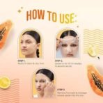 Hilary Rhoda Papaya & Lemon Exfoliation Sheet Mask | Daily Glow mask | Brightens & Exfoliates | Facial Sheet Mask with Serum | Tightens Pores - 20gm (Pack of 2) - Fast UK Delivery - Image 6