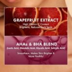 mCaffeine Glow Boost Grapefruit Body Scrub | Tan Removal | AHA- Lactic & Glycolic Acid, Niacinamide | Vitamin C Rich Grapefruit for Glowing, Soft & Smooth Skin | Remove Dry, Dead Skin | Fruity Grapferuit Aroma - 175g - Fast UK Delivery - Image 4
