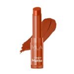 Mila Beaute Creamy Comfort Matte Long-Lasting Lipstick for Women | Highly Pigmented & Hydrating Lipstick with Jojoba | Single Swipe Application | Suitable for Indian Skin Tones - RUSTY BROWN - Fast UK Delivery