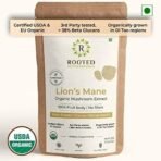 Rooted Actives Lions Mane mushroom Extract (120 g) | Memory, Focus, Brain Powder & Nerve Health. USDA Organic, 38% Beta Glucans - Fast UK Delivery - Image 5