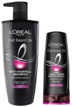 L'Oreal Paris Fall Resist 3X Anti-Hairfall Shampoo, 640ml (With 10% Extra) And L'Oreal Paris Fall Resist 3X Anti-Hairfall Conditioner, 175ml (With 10% Extra) - Fast UK Delivery