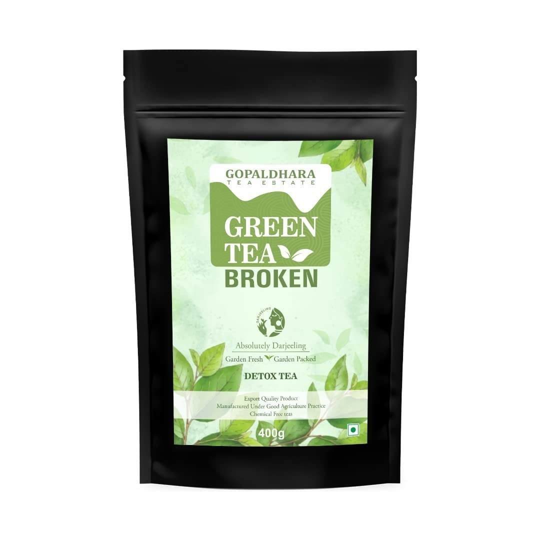 uk51LOcQfoTkL-1-1.jpg Gopaldhara Darjeeling Tea Broken Green 400g Stand up Pouch - (Regular Series) From the Gopaldhara Tea Estate - Fast UK Delivery - Image 1