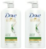 Dove Hair Fall Rescue Shampoo 1 L, For Damaged Hair, Hair Fall Control for Thicker Hair - Mild Daily Anti Hair Fall Shampoo for Men & Women (Pack of 2) - Fast UK Delivery