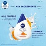 NIVEA Milk Delights Turmeric Face Wash 100ml | With Milk and Turmeric| Reduces 99.9% Pimple Causing Bacteria | Best Suited pH for Skin | All Skin Types - Fast UK Delivery - Image 5